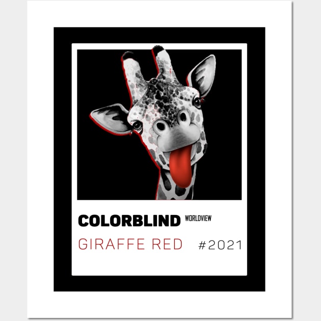 GIRAFFE RED - white card  by COLORBLIND WorldView Wall Art by DREAM SIGNED Collection